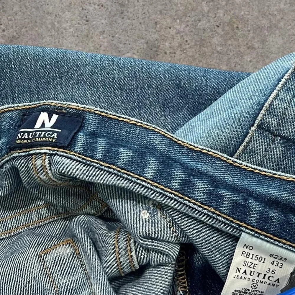 Vintage 2000s Nautica Denim Shorts Men's Baggy Y2K Grunge Skater 36 Jorts